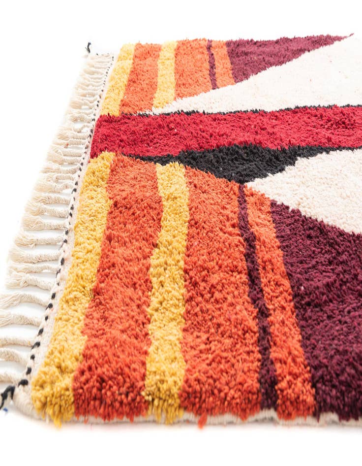 Detail image of  5' 6 x 7' 7  Hand Knotted Moroccan Wool Rug