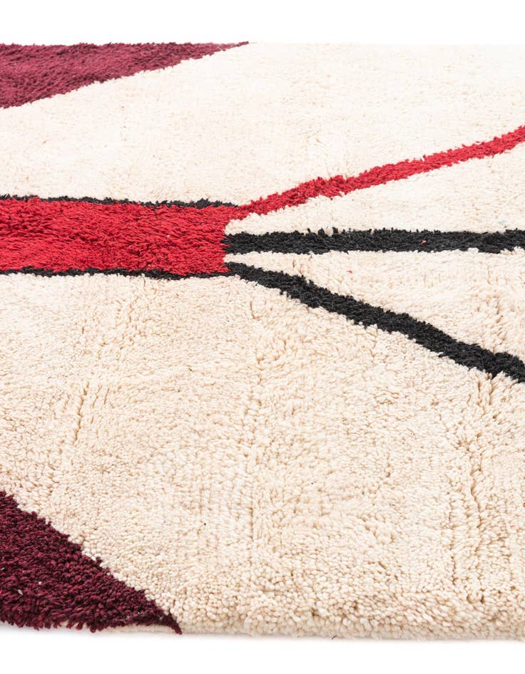 Detail image of  5' 6 x 7' 7  Hand Knotted Moroccan Wool Rug