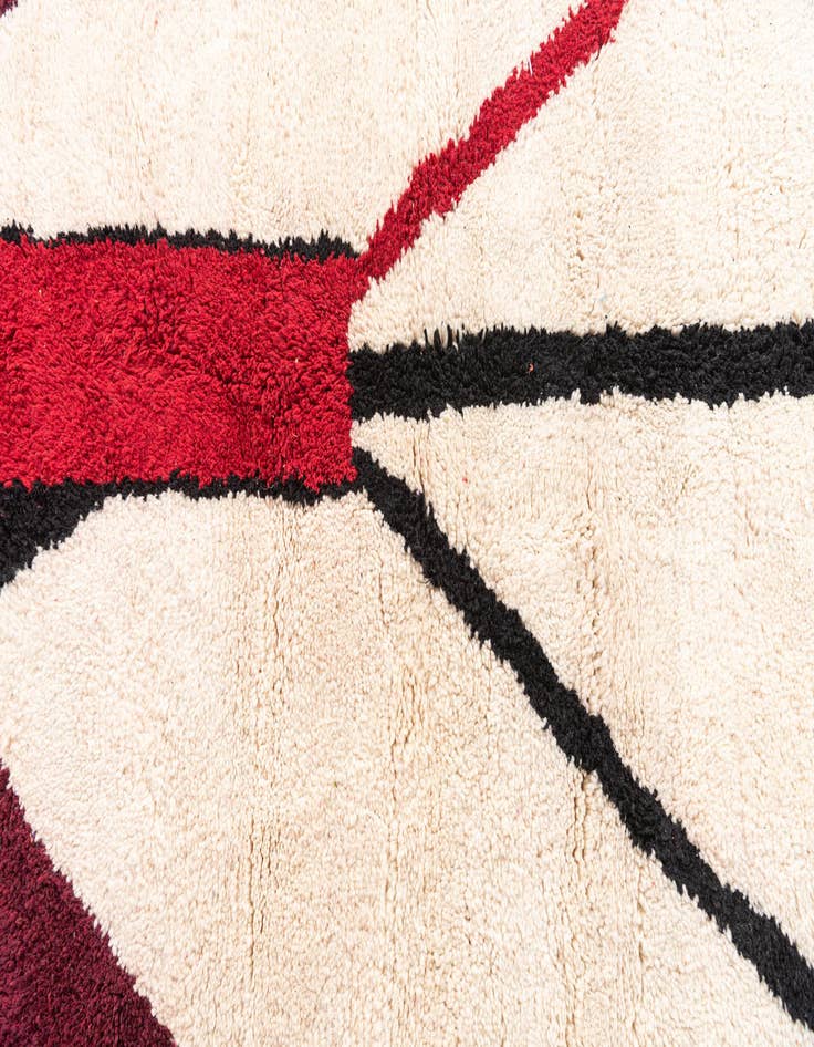 Detail image of  5' 6 x 7' 7  Hand Knotted Moroccan Wool Rug