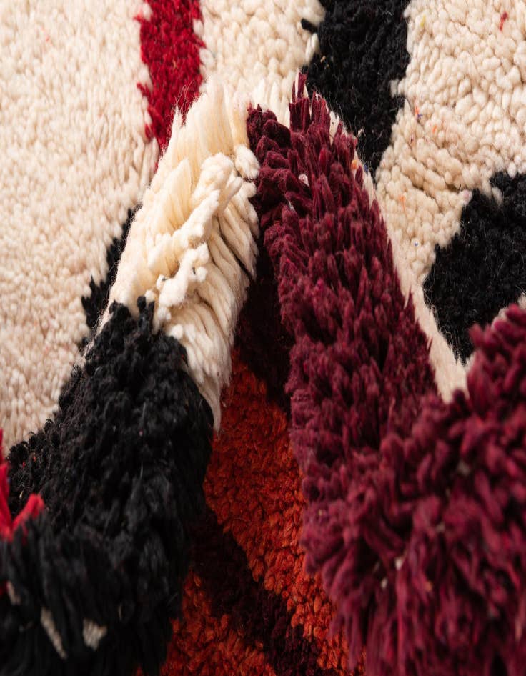 Detail image of  5' 6 x 7' 7  Hand Knotted Moroccan Wool Rug