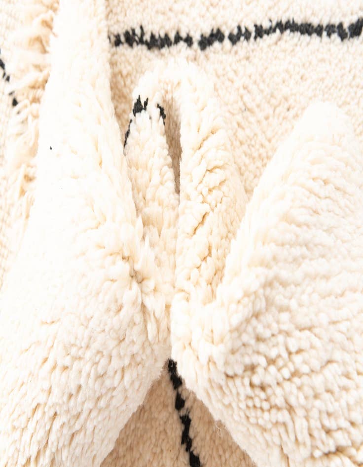 Detail image of  6' 7 x 8' 5  Hand Knotted Moroccan Wool Rug