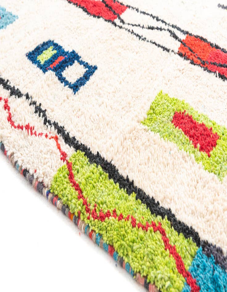 Detail image of  5' x 8' 2  Hand Knotted Moroccan Wool Rug