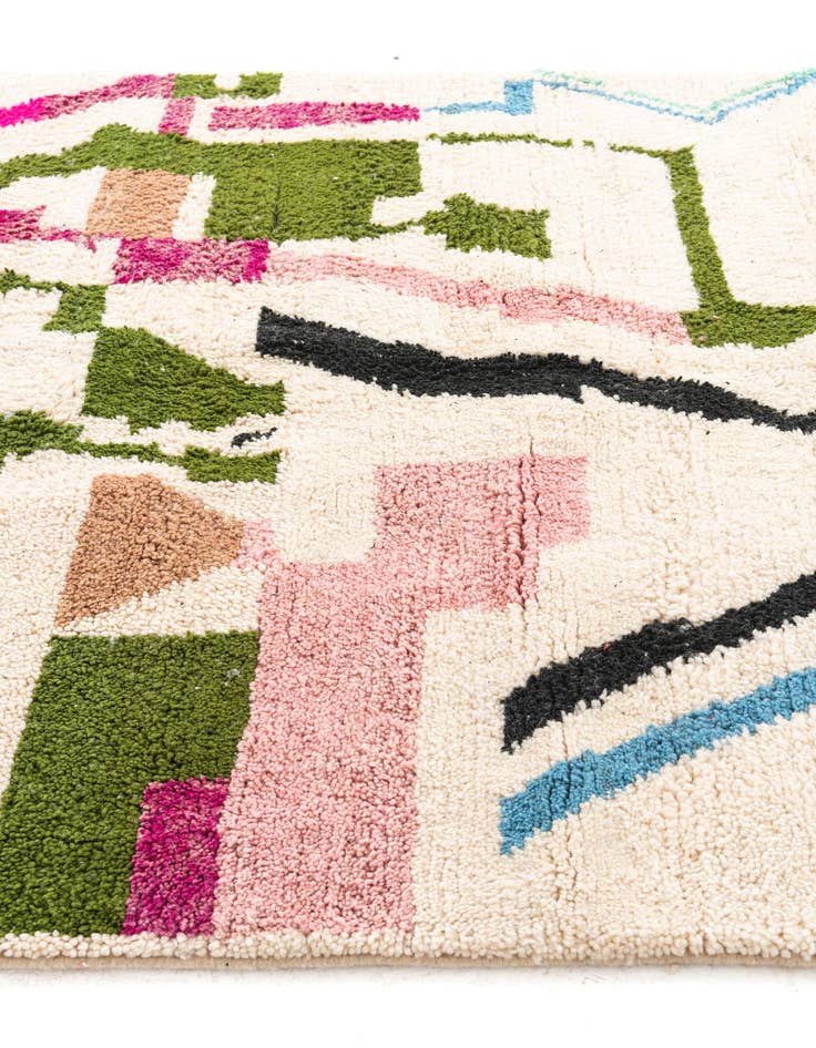 Detail image of  5' 3 x 8' 4  Hand Knotted Moroccan Wool Rug