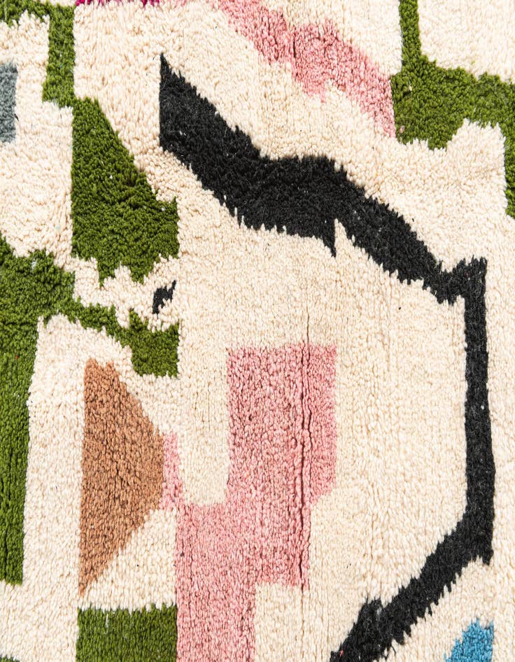 Detail image of  5' 3 x 8' 4  Hand Knotted Moroccan Wool Rug