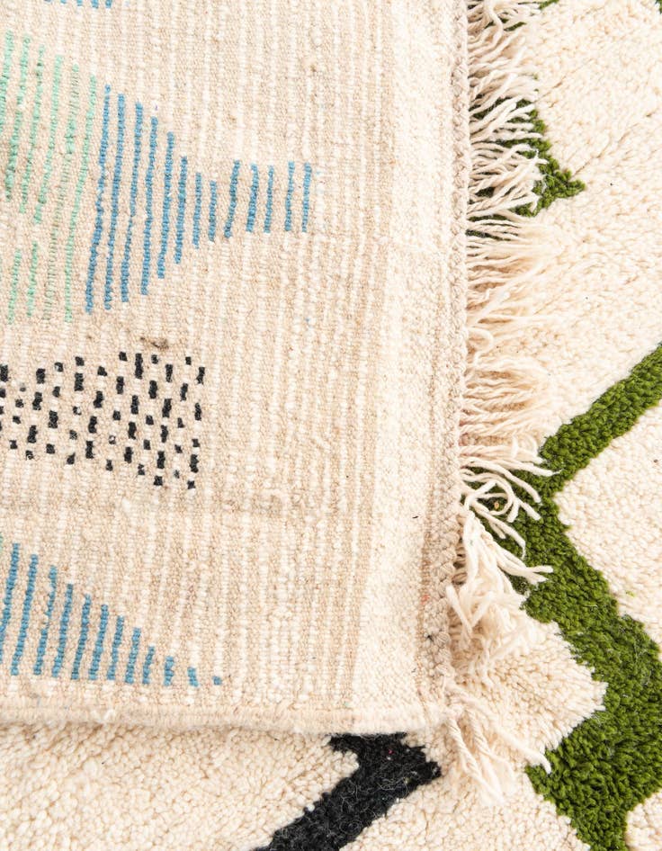 Detail image of  5' 3 x 8' 4  Hand Knotted Moroccan Wool Rug