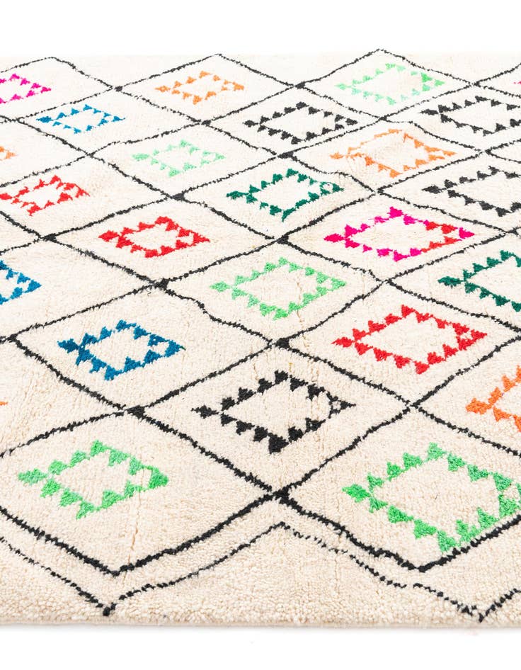 Detail image of  6' 5 x 9' 4  Hand Knotted Moroccan Wool Rug