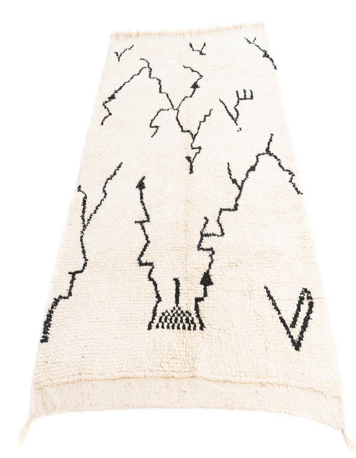 Detail image of  5' x 7'  Hand Knotted Moroccan Wool Rug