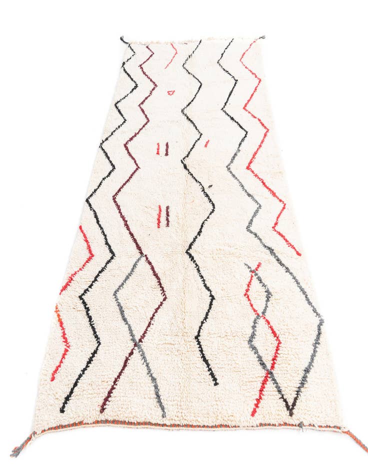 Detail image of  4' 10 x 8'  Hand Knotted Moroccan Wool Rug