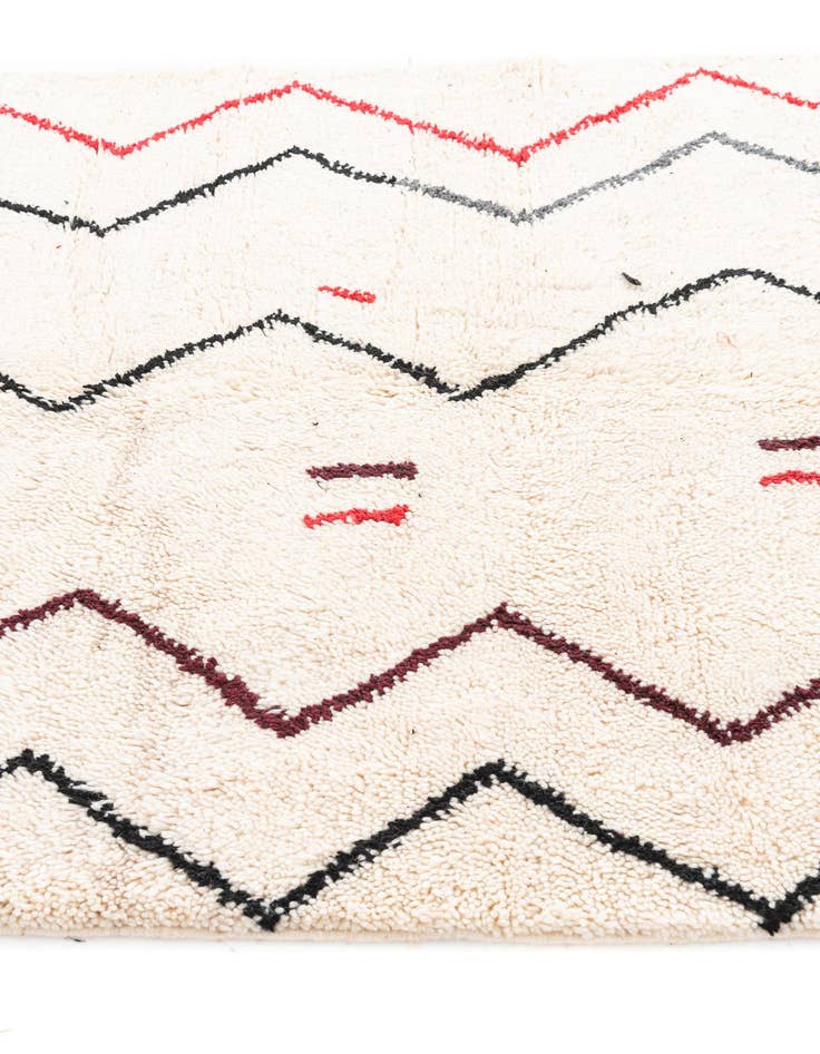Detail image of  4' 10 x 8'  Hand Knotted Moroccan Wool Rug