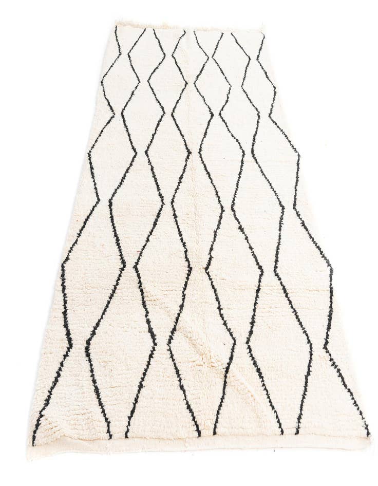 Detail image of  4' 9 x 8'  Hand Knotted Moroccan Wool Rug