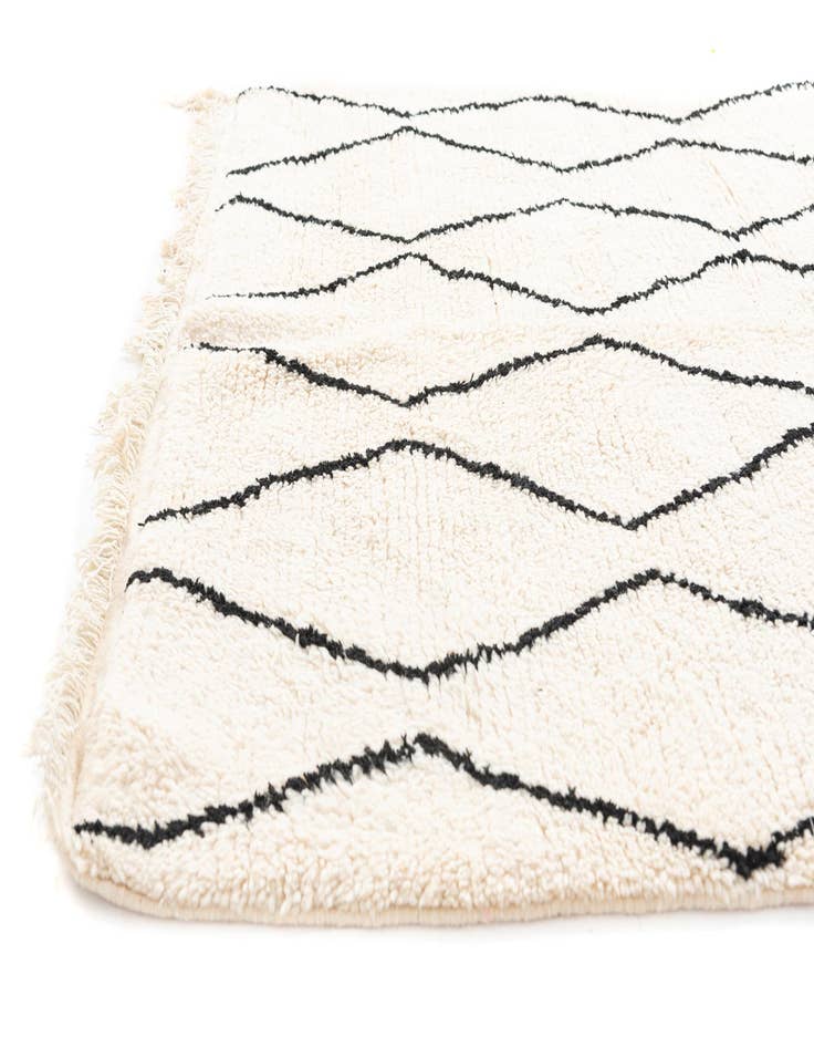 Detail image of  4' 9 x 8'  Hand Knotted Moroccan Wool Rug