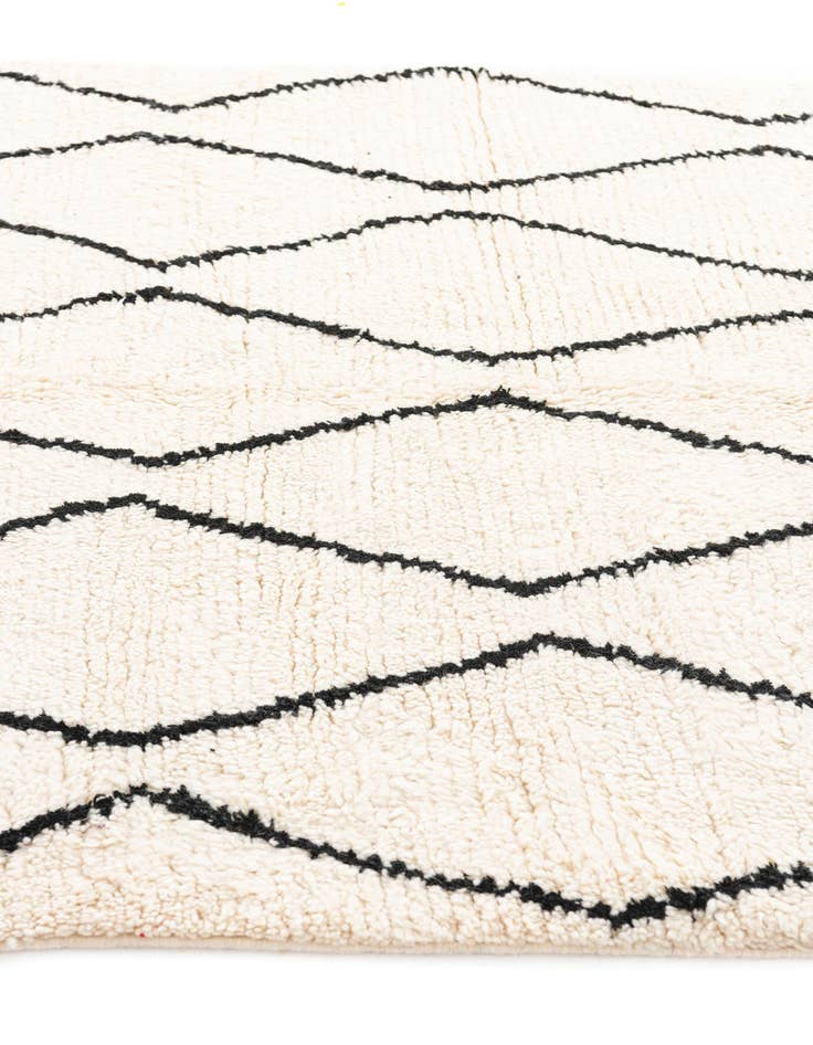 Detail image of  4' 9 x 8'  Hand Knotted Moroccan Wool Rug