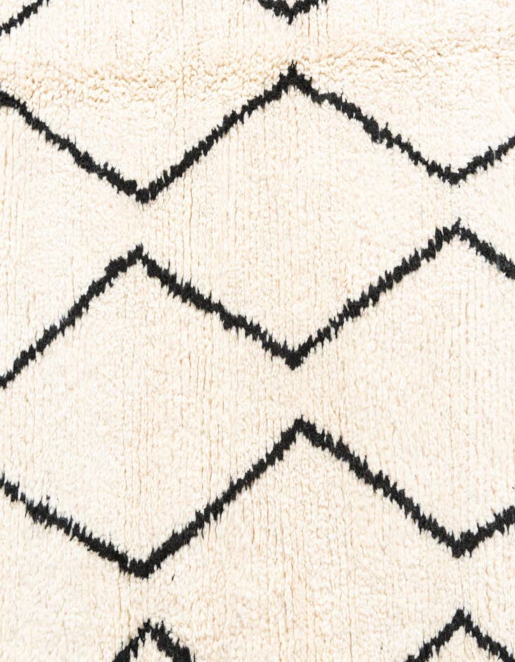 Detail image of  4' 9 x 8'  Hand Knotted Moroccan Wool Rug