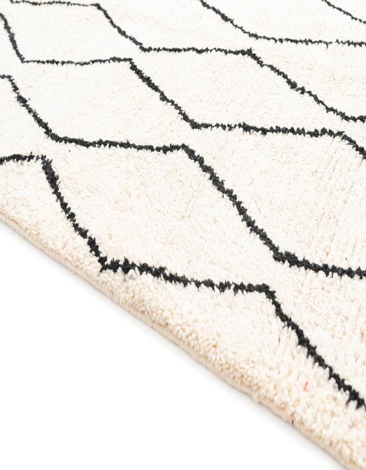 Detail image of  4' 9 x 8'  Hand Knotted Moroccan Wool Rug