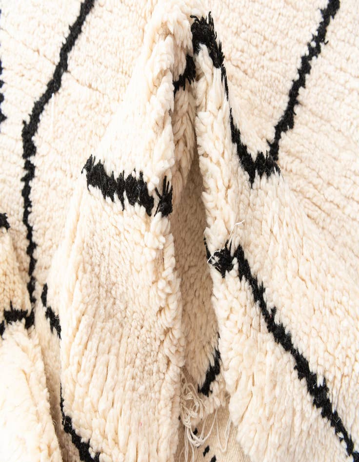 Detail image of  4' 9 x 8'  Hand Knotted Moroccan Wool Rug