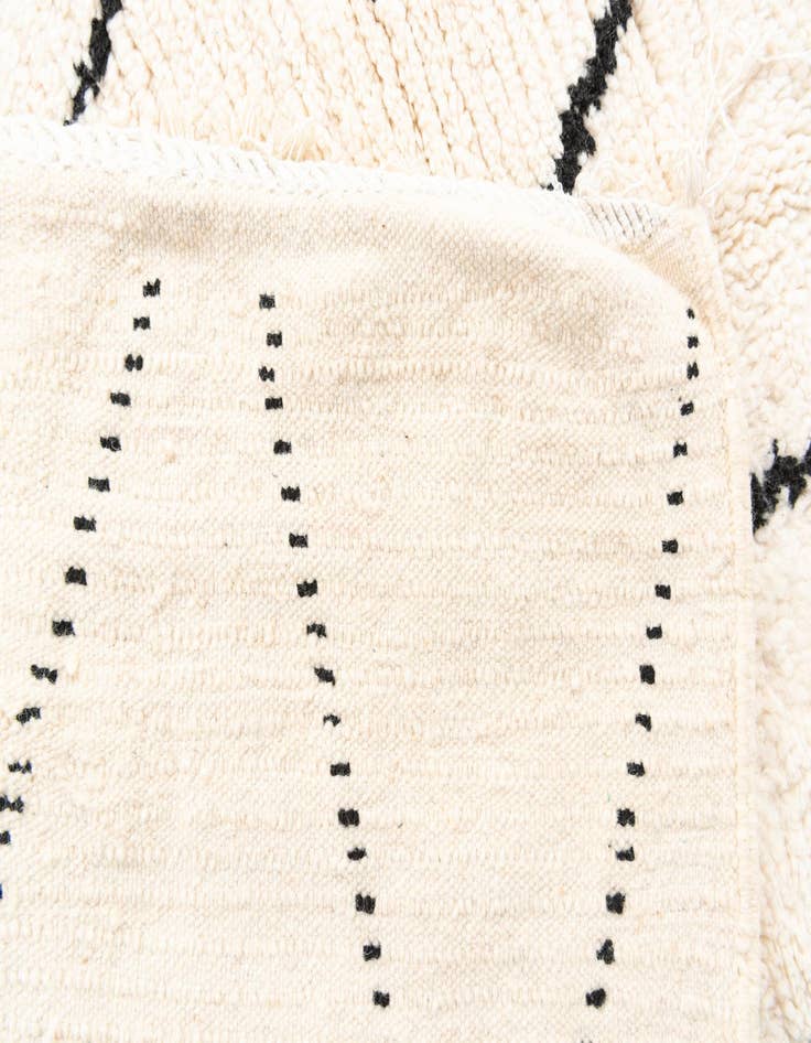 Detail image of  4' 9 x 8'  Hand Knotted Moroccan Wool Rug