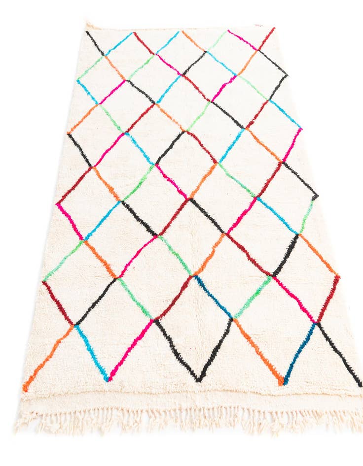 Detail image of  4' 10 x 6' 8  Hand Knotted Moroccan Wool Rug