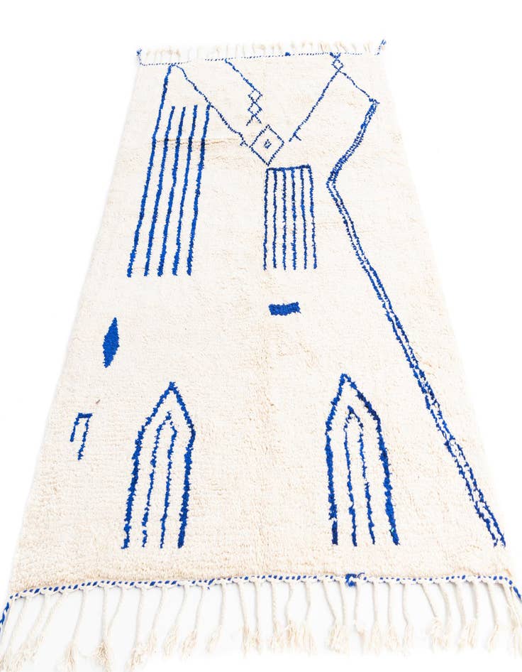 Detail image of  5' 5 x 7' 10  Hand Knotted Moroccan Wool Rug