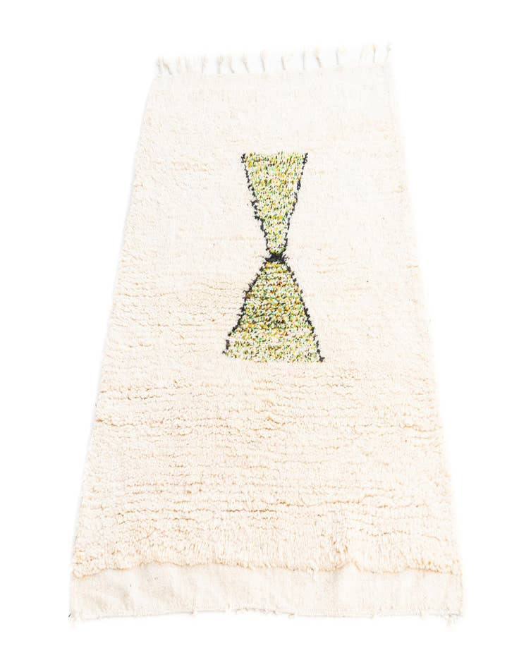 Detail image of  3' 5 x 4' 9  Hand Knotted Moroccan Wool Rug