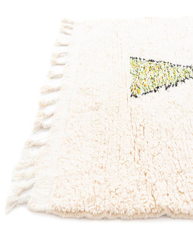 Detail image of  3' 5 x 4' 9  Hand Knotted Moroccan Wool Rug