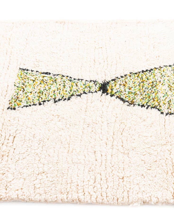 Detail image of  3' 5 x 4' 9  Hand Knotted Moroccan Wool Rug