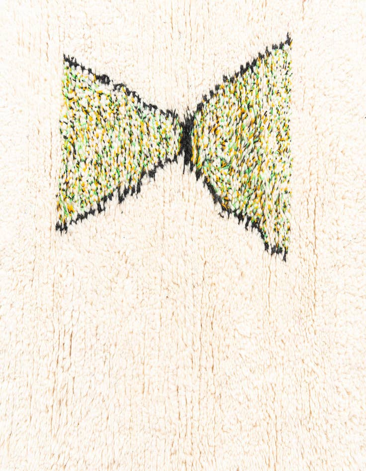 Detail image of  3' 5 x 4' 9  Hand Knotted Moroccan Wool Rug