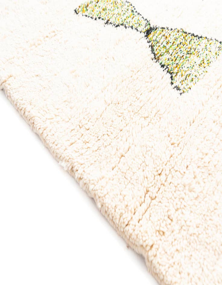 Detail image of  3' 5 x 4' 9  Hand Knotted Moroccan Wool Rug