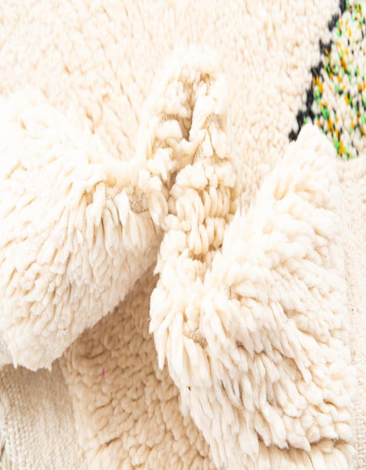 Detail image of  3' 5 x 4' 9  Hand Knotted Moroccan Wool Rug