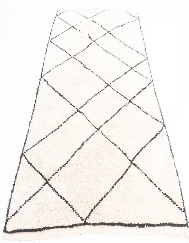 Detail image of  5' x 8'  Hand Knotted Moroccan Wool Rug