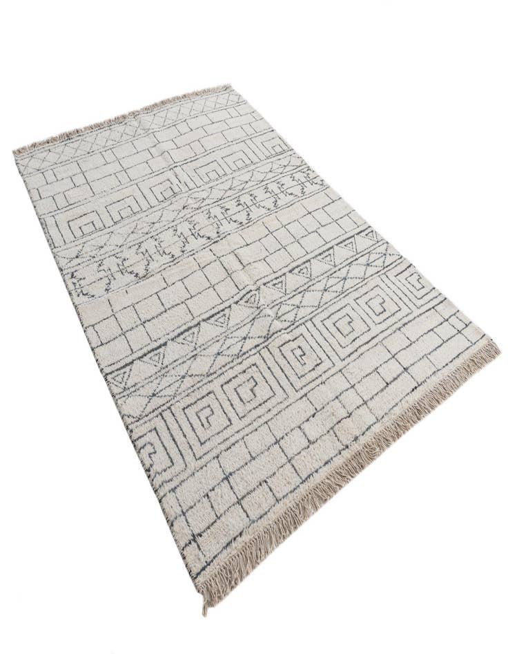 Detail image of  5' 2 x 7' 8  Hand Knotted Moroccan Wool Rug