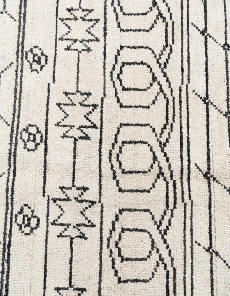 Detail image of  8' x 10' 6  Hand Knotted Moroccan Wool Rug