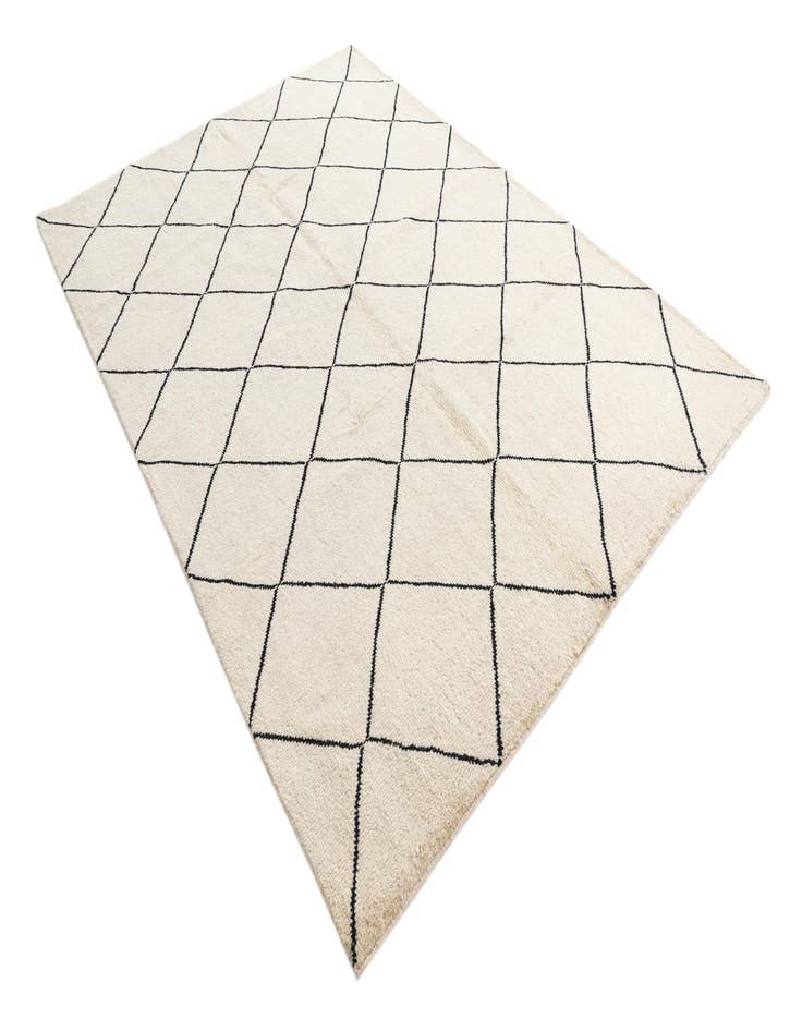 Detail image of  5' 8 x 8'  Hand Knotted Moroccan Wool Rug