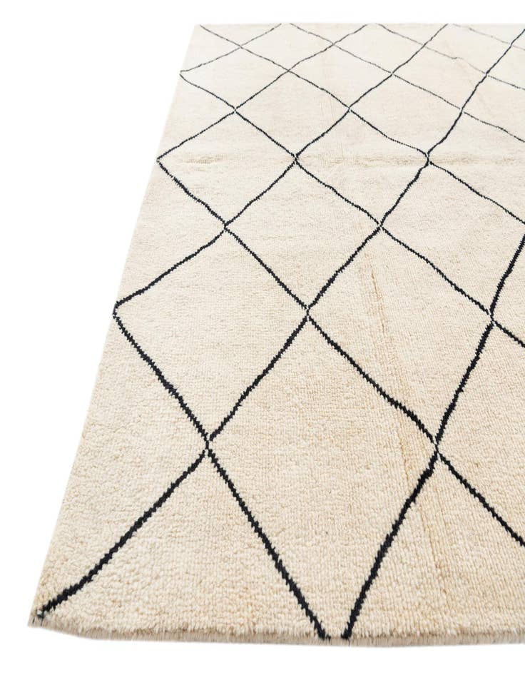 Detail image of  5' 8 x 8'  Hand Knotted Moroccan Wool Rug