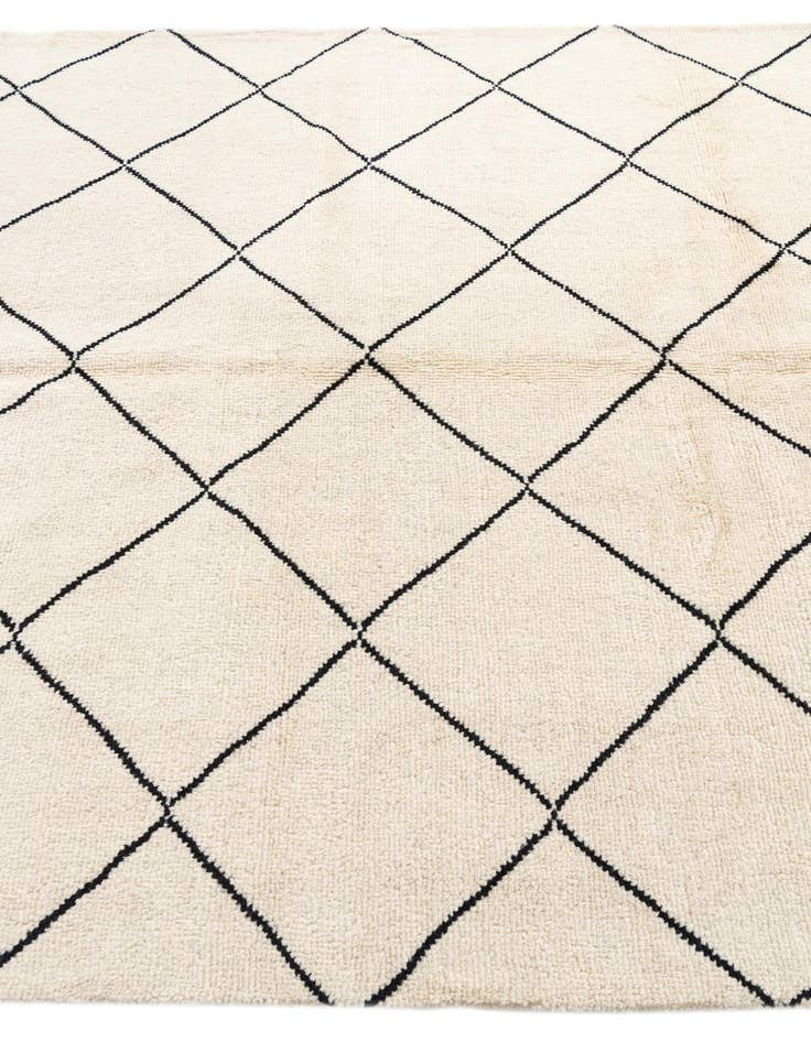 Detail image of  5' 8 x 8'  Hand Knotted Moroccan Wool Rug