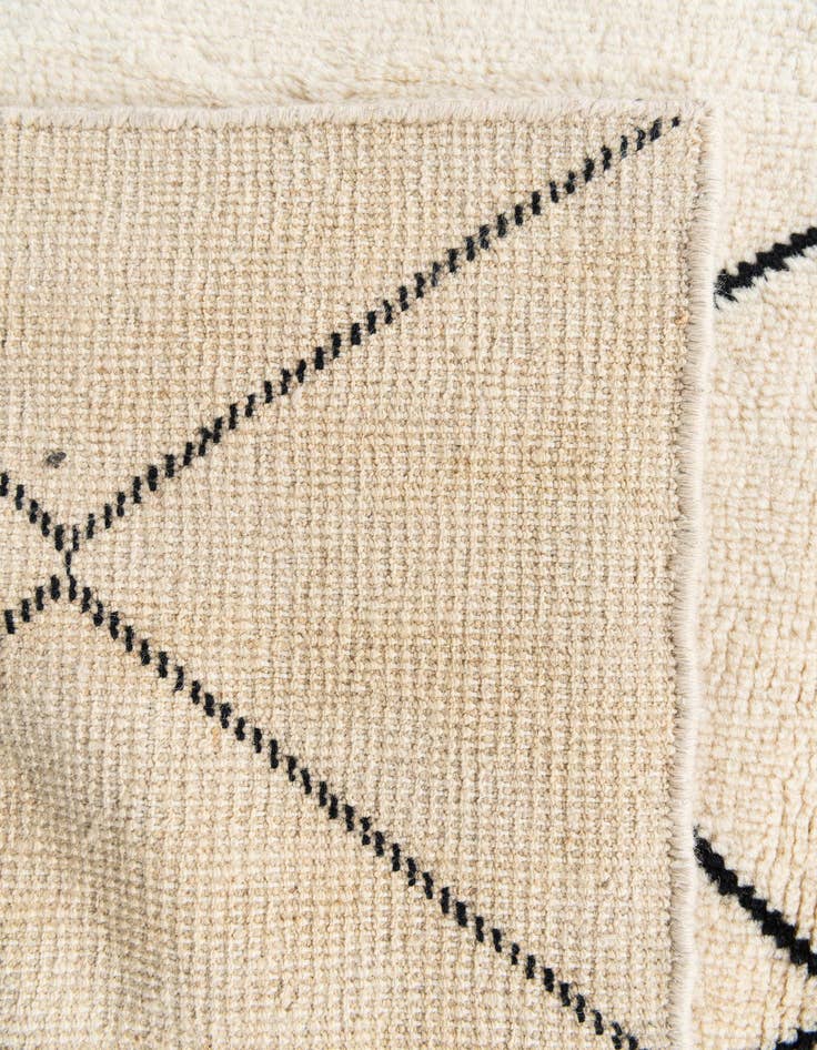 Detail image of  5' 8 x 8'  Hand Knotted Moroccan Wool Rug