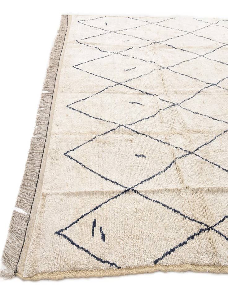 Detail image of  9' 4 x 12'  Hand Knotted Moroccan Wool Rug