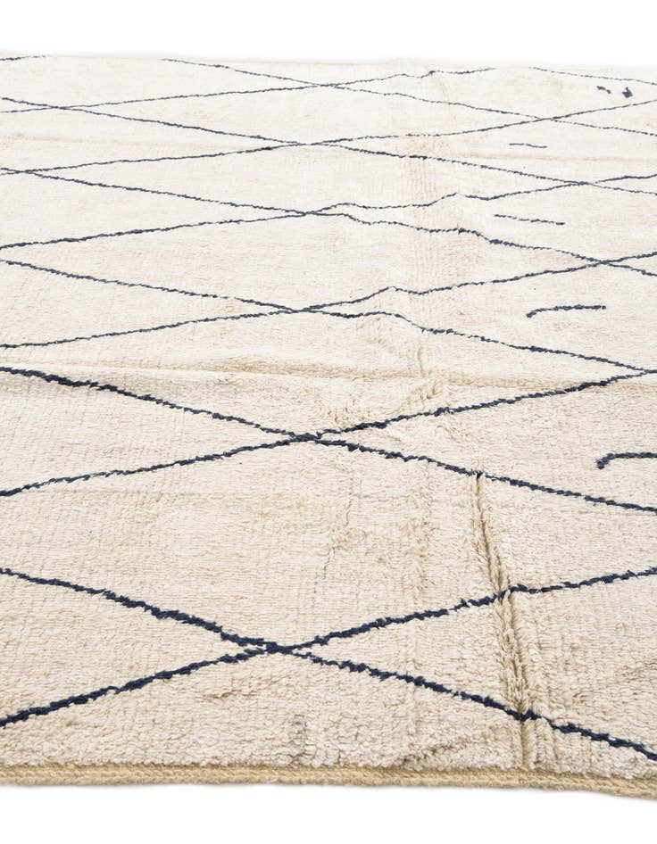 Detail image of  9' 4 x 12'  Hand Knotted Moroccan Wool Rug