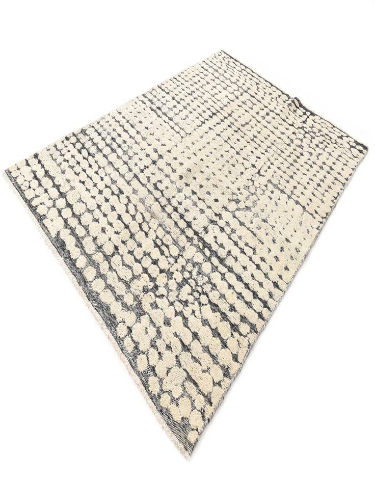 Detail image of  5' 6 x 8' 3  Hand Knotted Moroccan Wool Rug