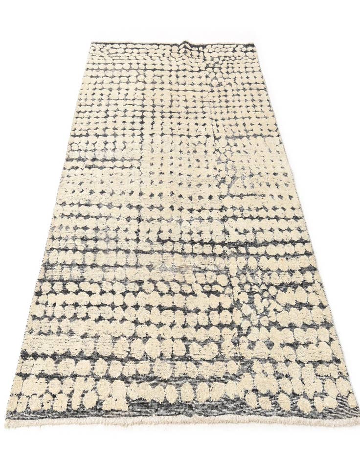 Detail image of  5' 6 x 8' 3  Hand Knotted Moroccan Wool Rug