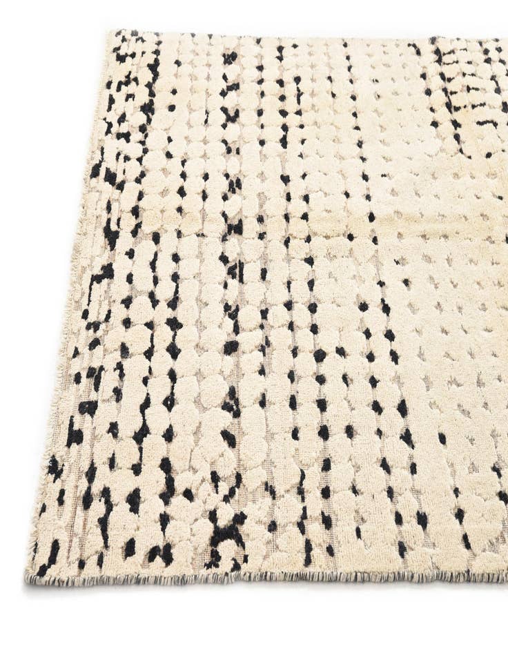 Detail image of  5' 4 x 8' 3  Hand Knotted Moroccan Wool Rug