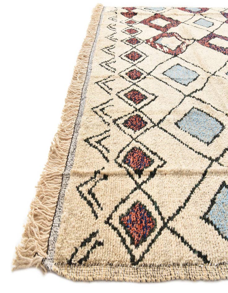 Detail image of  8' x 10'  Hand Knotted Moroccan Wool Rug