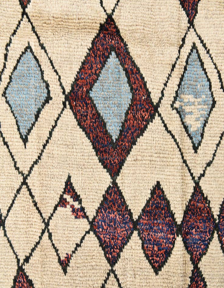 Detail image of  8' x 10'  Hand Knotted Moroccan Wool Rug