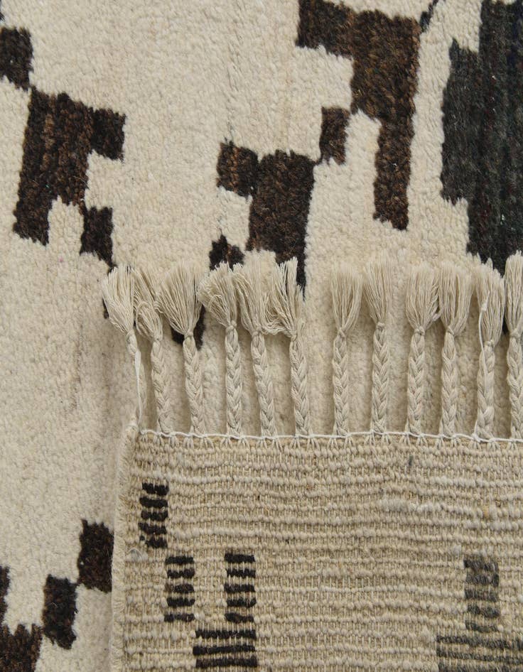Detail image of  5' 9 x 8'  Hand Knotted Moroccan Wool Rug