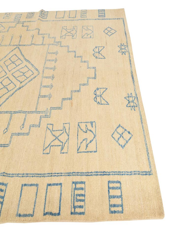 Detail image of  6' 9 x 9' 7  Hand Knotted Moroccan Wool Rug