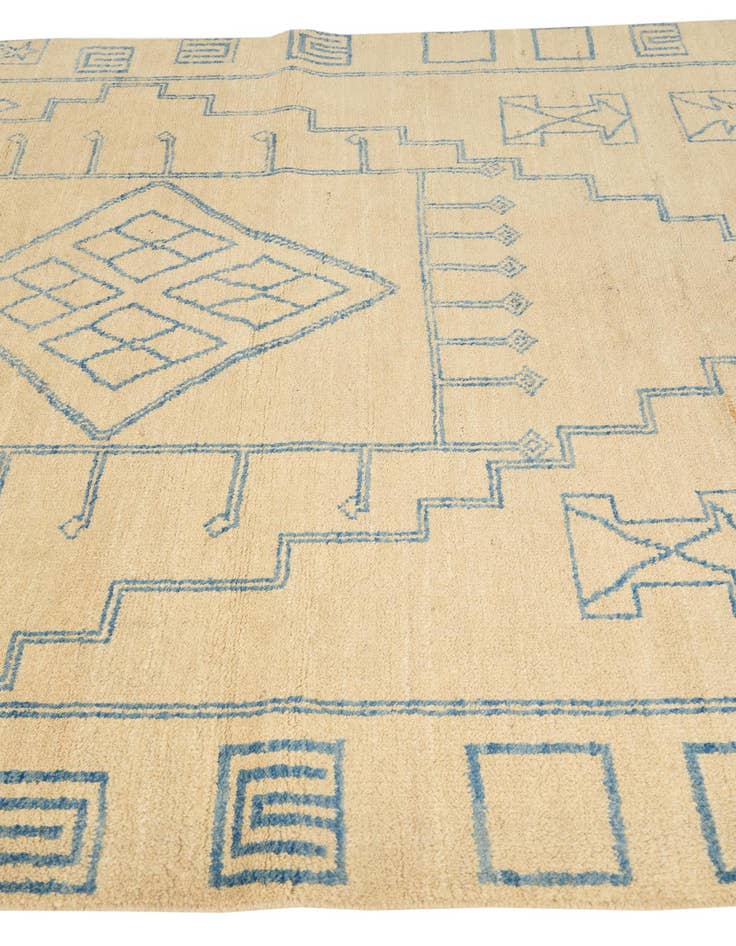 Detail image of  6' 9 x 9' 7  Hand Knotted Moroccan Wool Rug