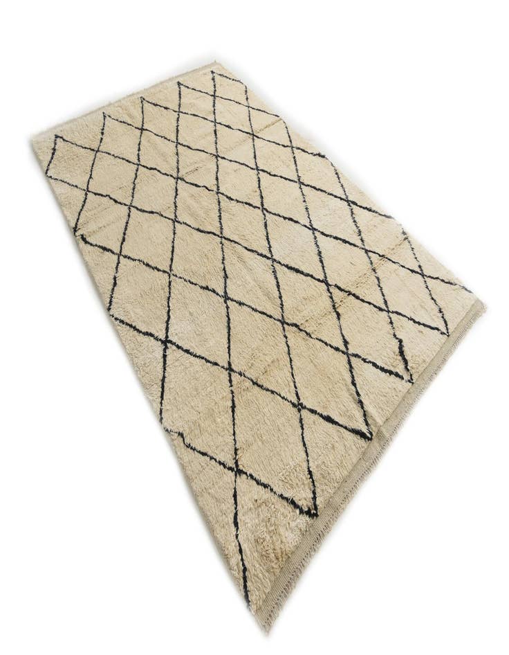 Detail image of  6' 1 x 9' 4  Hand Knotted Moroccan Wool Rug