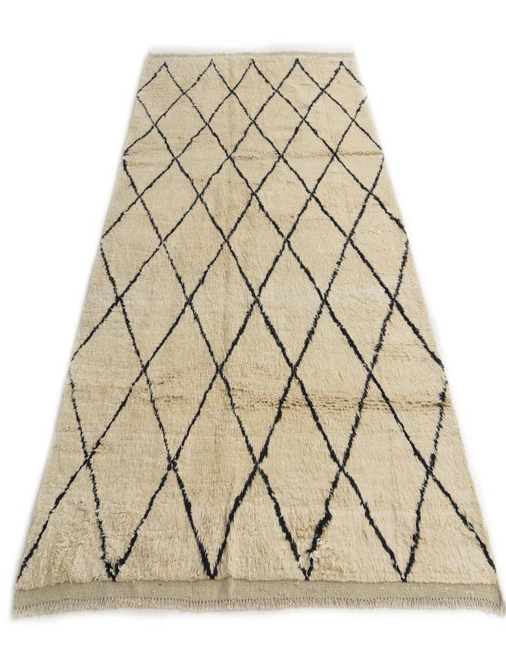 Detail image of  6' 1 x 9' 4  Hand Knotted Moroccan Wool Rug