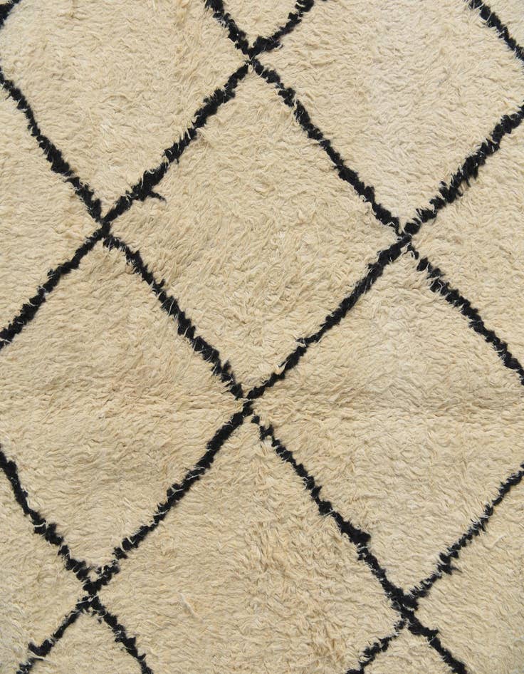 Detail image of  6' 1 x 9' 4  Hand Knotted Moroccan Wool Rug