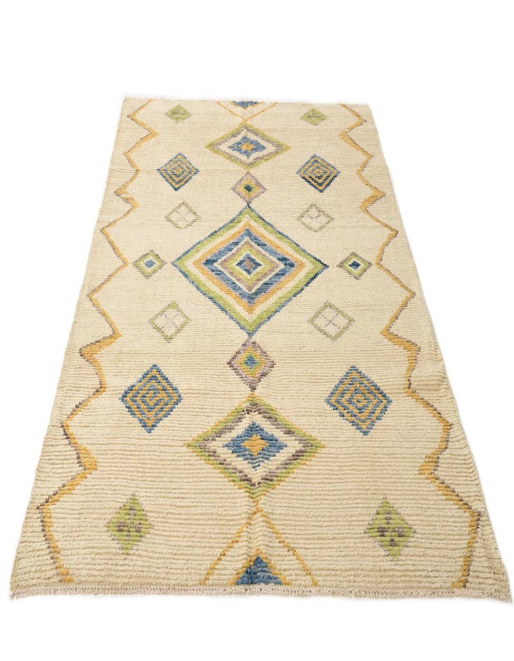 Detail image of  5' 9 x 8' 3  Hand Knotted Moroccan Wool Rug