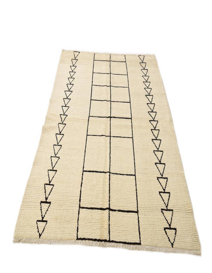 Detail image of  5' 7 x 7' 6  Hand Knotted Moroccan Wool Rug